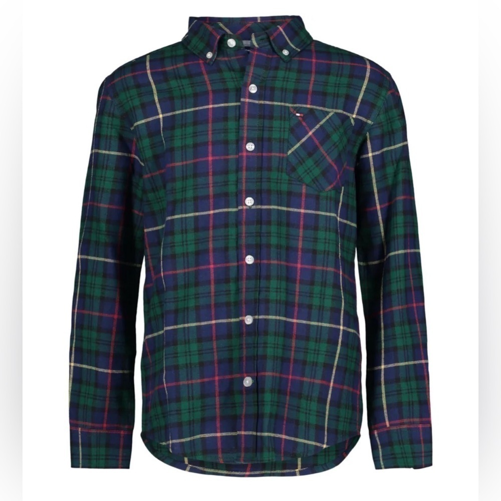 Tommy‎ Hilfiger | Boys Blue Green & Red Button Down Shirt